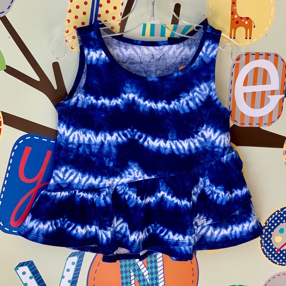 Gymboree Tie-Dye Ruffle Peplum Top Sizes 3T and 5T NWT